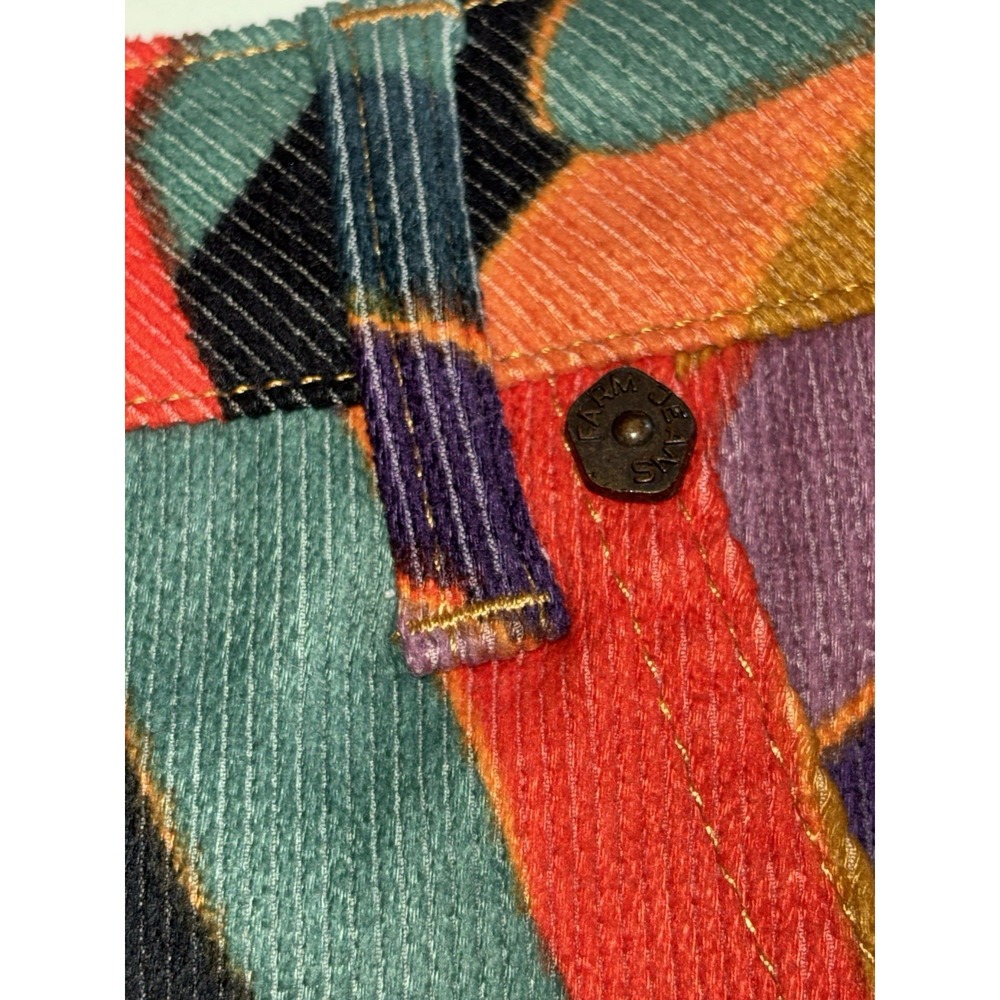 Farm Rio Kiki Multi Color Corduroy Button Up Mini Skirt Size Large - Picture 4 of 8